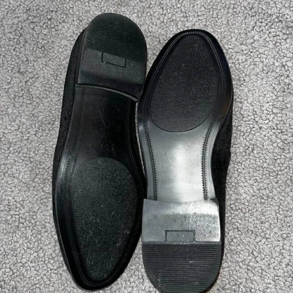Sequin SKULL Black VELVET Slipper Shoes to wear for Halloween NWOT Men's 8